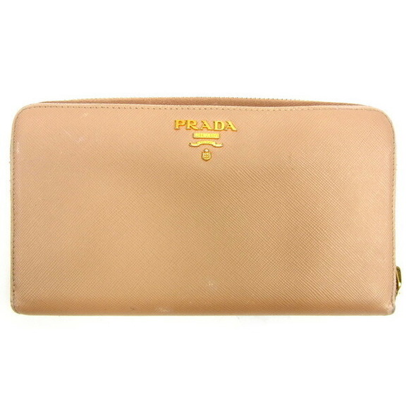Prada Saffiano leather beige long pink Wallet - Picture 1 of 6